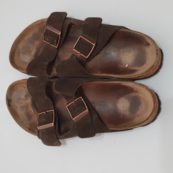 Birkenstock Arizona - Mocha Suede Sandals - Picture 4 of 10